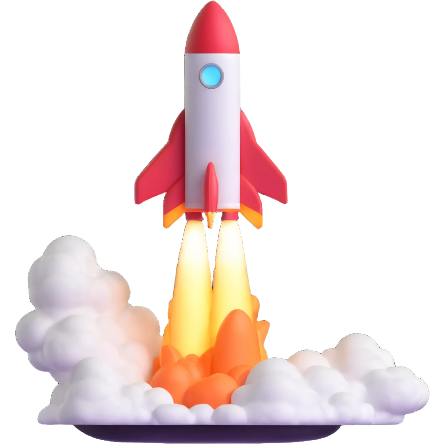 rocket ship blasting off emoji