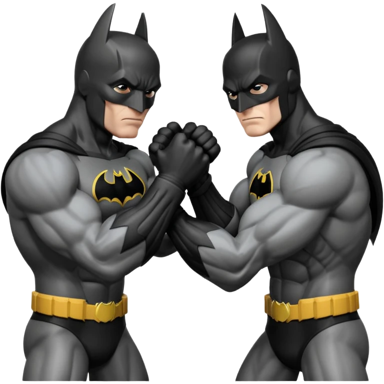 Batman arm wrestling a black Flash emoji