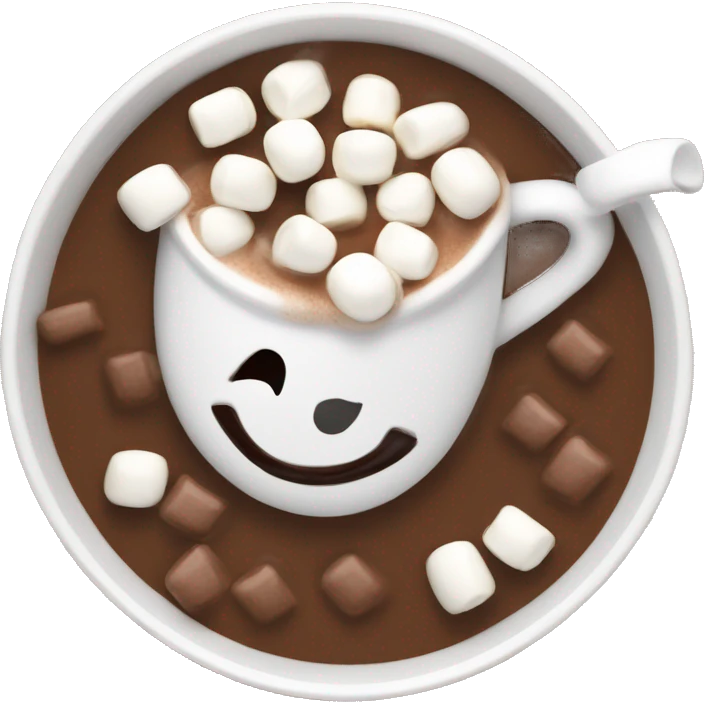 hot chocolate with marshmallows in white mug emoji