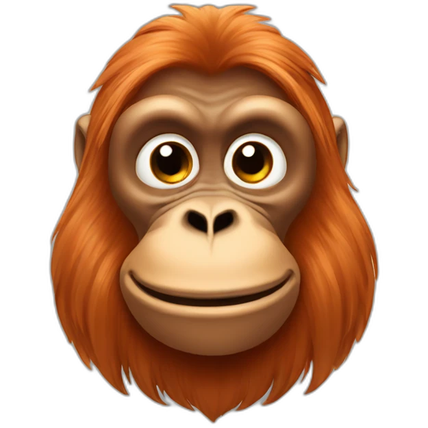 light orange orangutan smirking emoji
