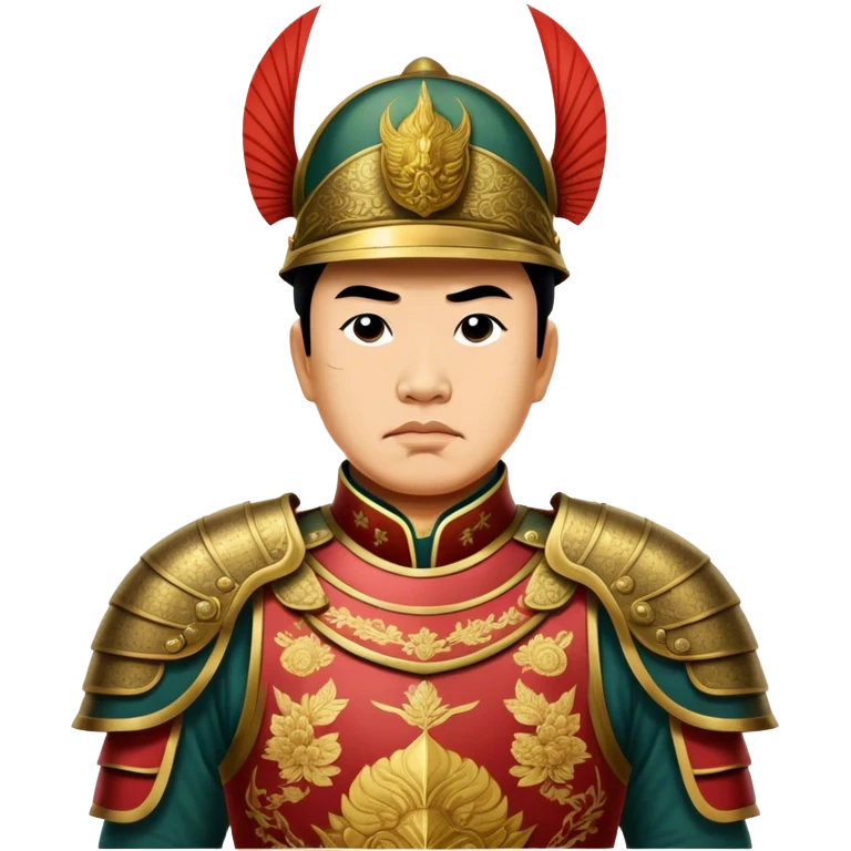 Trần Hưng Đạo – Cinematic Realistic Portrait of Trần Hưng Đạo, depicted as a revered Vietnamese general in traditional armor with a determined gaze, rendered with intricate historical textures and dynamic lighting that highlights his legendary martial spirit and leadership. emoji