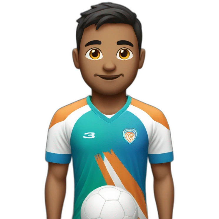 soccer player with indian jersey emoji
