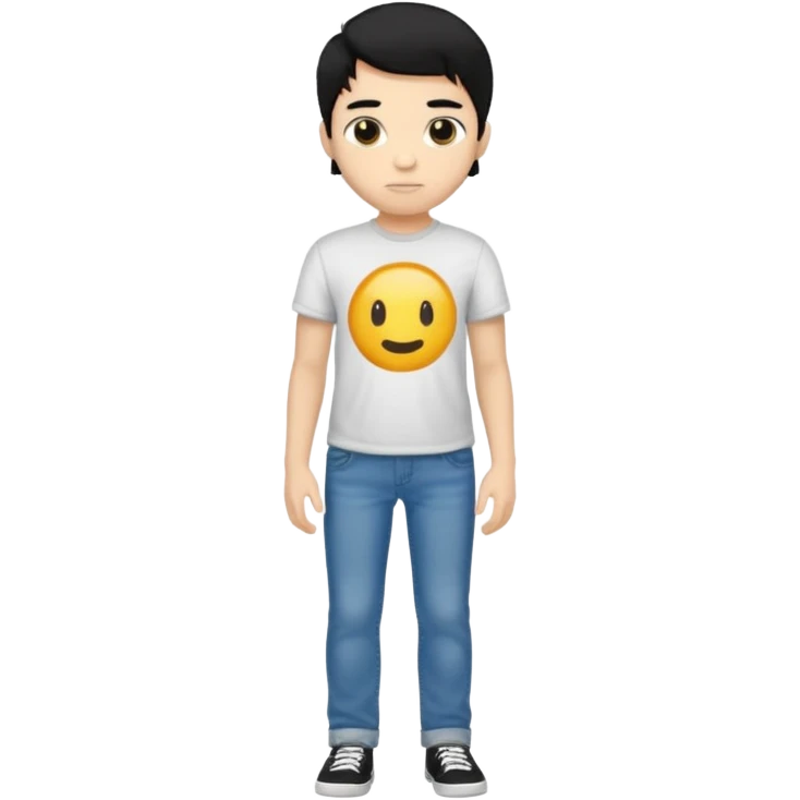 light skin black hair boy full body emoji