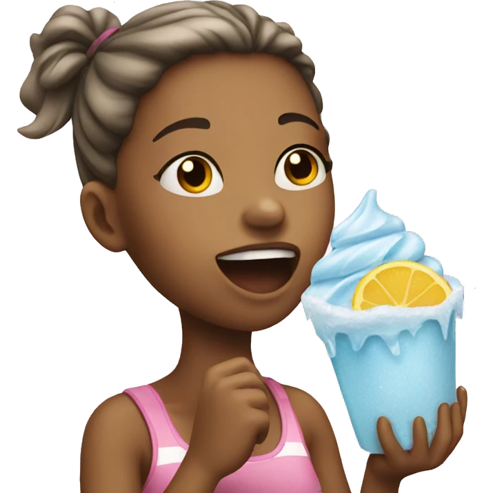 girl eating ice emoji