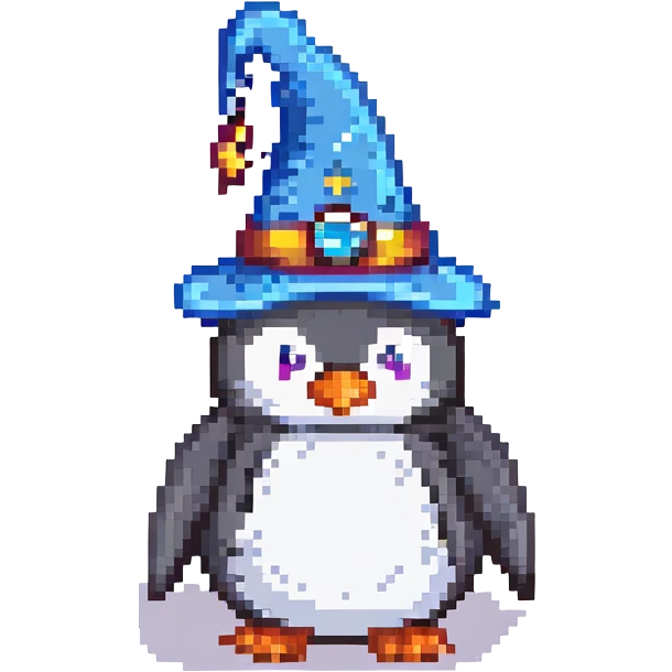 A penguin wizard emoji