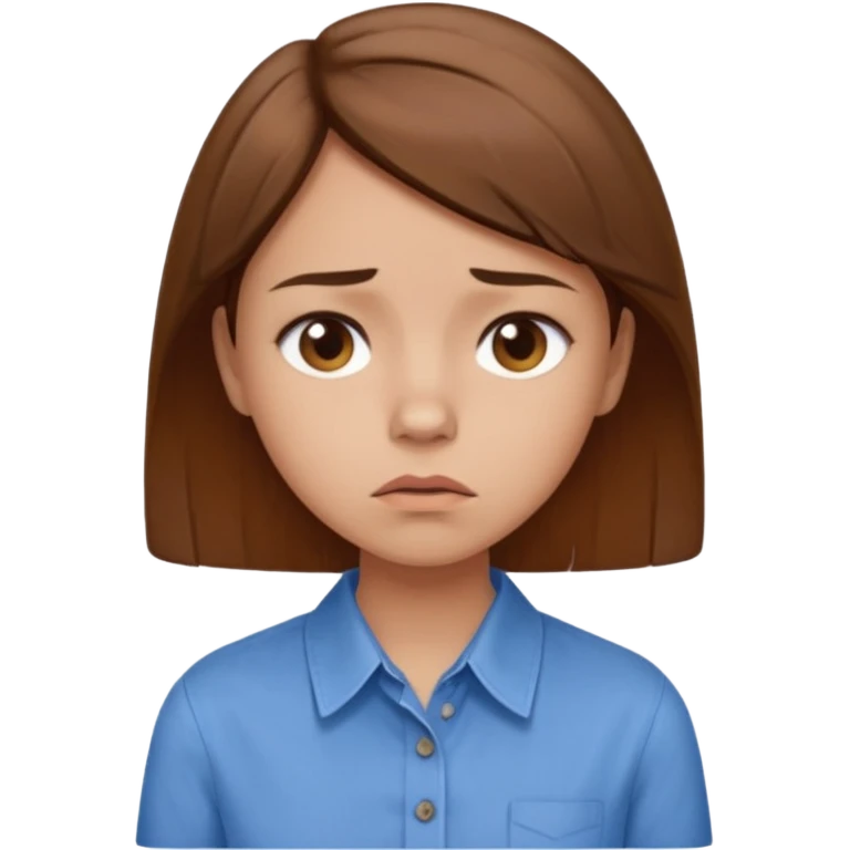 girl in a blue button-up shirt looking disbeleiving emoji