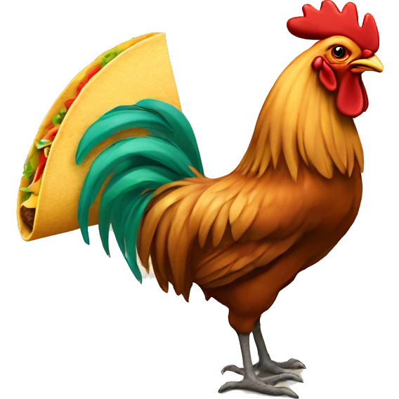 Rooster with a taco emoji