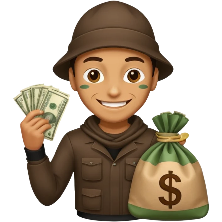 Robber holding a bag of money emoji
