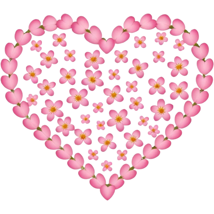 sakura heart with a gentle breeze emoji