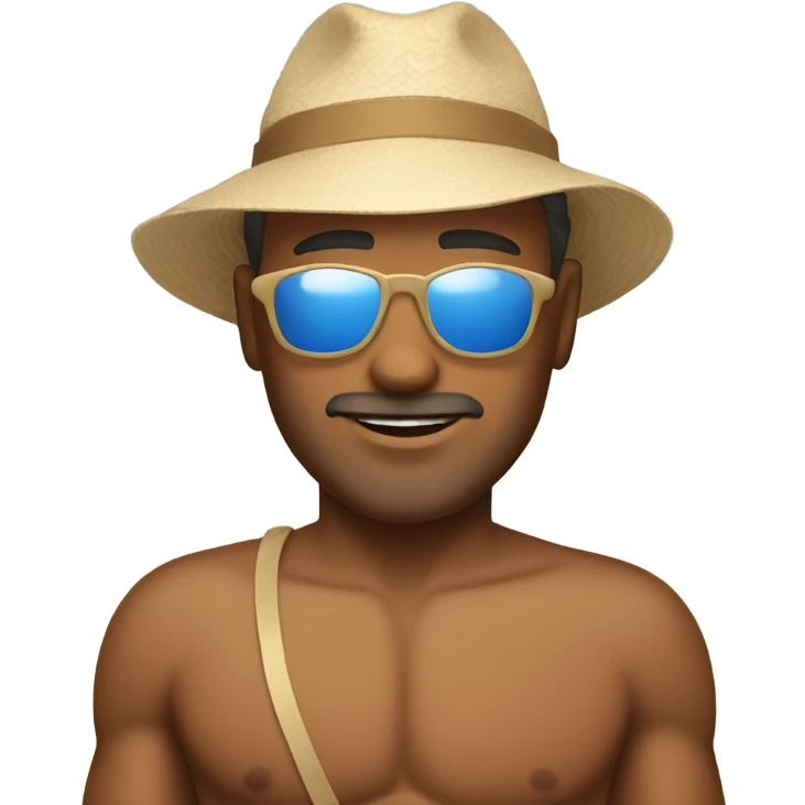 Tan man on the beach emoji