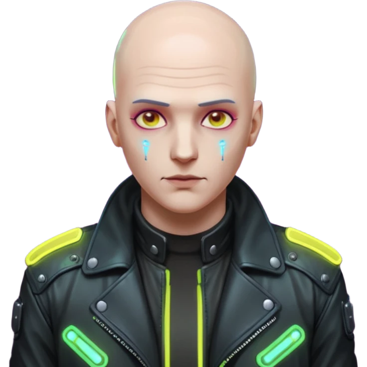 cyberpunk man whihout hair emoji