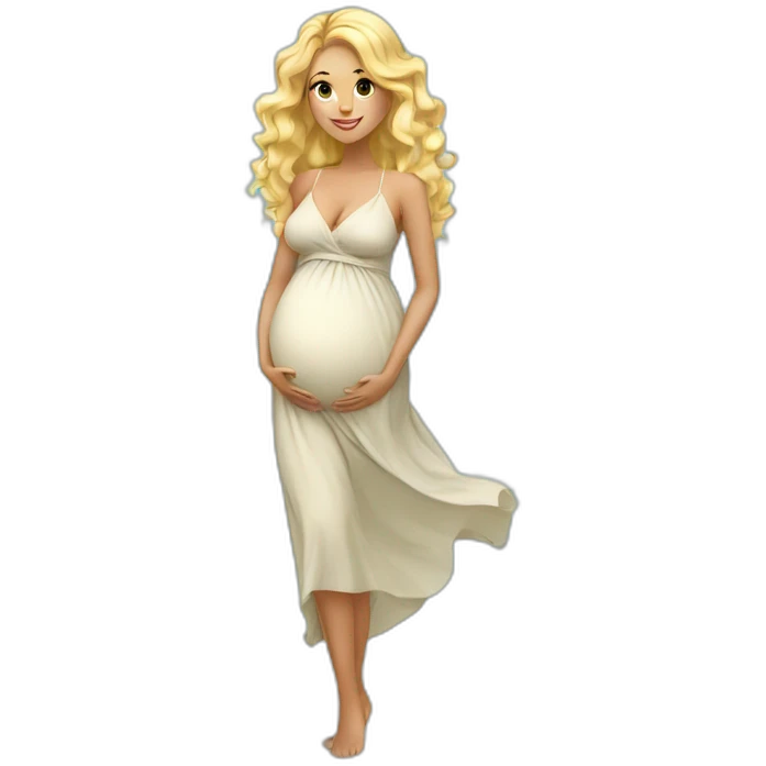 adorable pregnant blond full body women with beach-wave-hair emoji