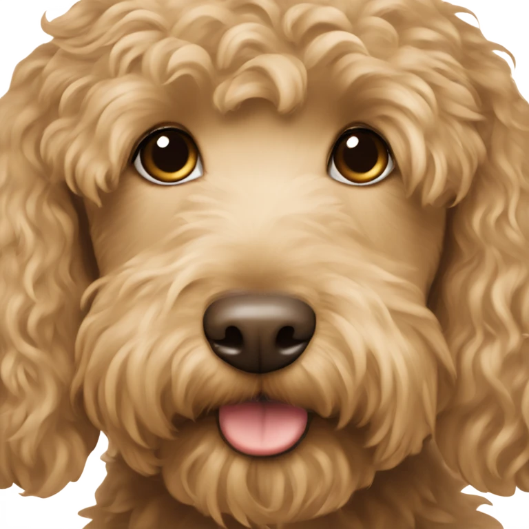 Light Brown labradoodle with light blonde girl  emoji