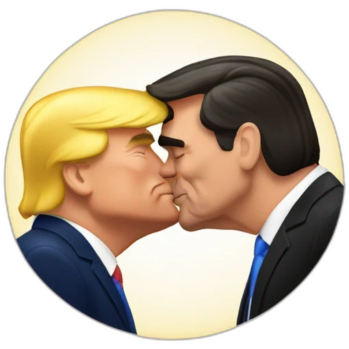 Bolsonaro kissing Donald Trump emoji