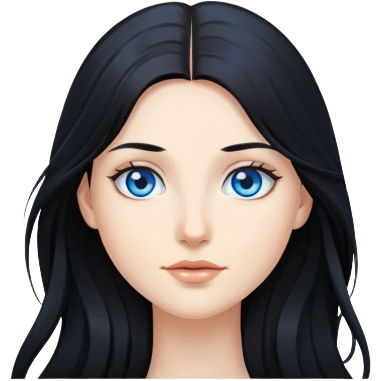 Posing long black hair blue eyes beautiful  emoji