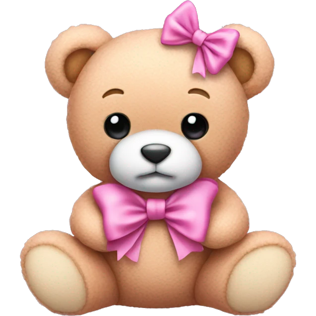 pink bow teddy bear solo emoji