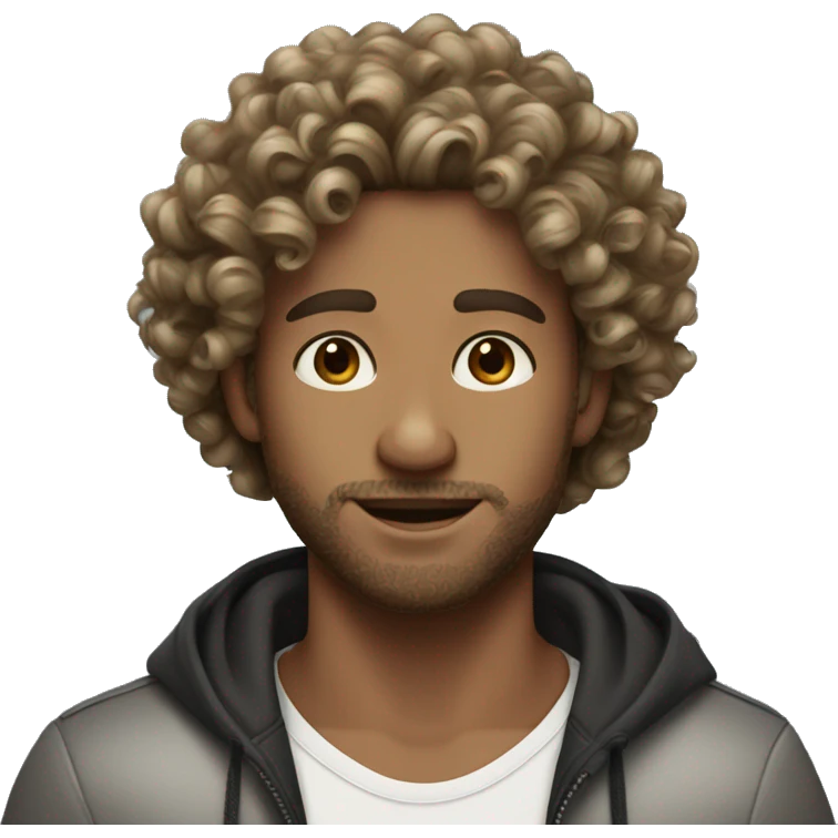 Curly hair guy with balayage hair girl emoji