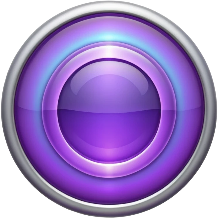 A sleek, metaphorical emoji icon representing Brand Proficiency. A central, glowing violet energy core radiating subtle, elegant light ripples outwards. Modern, minimalist style, premium feel. Isolated on white background. emoji