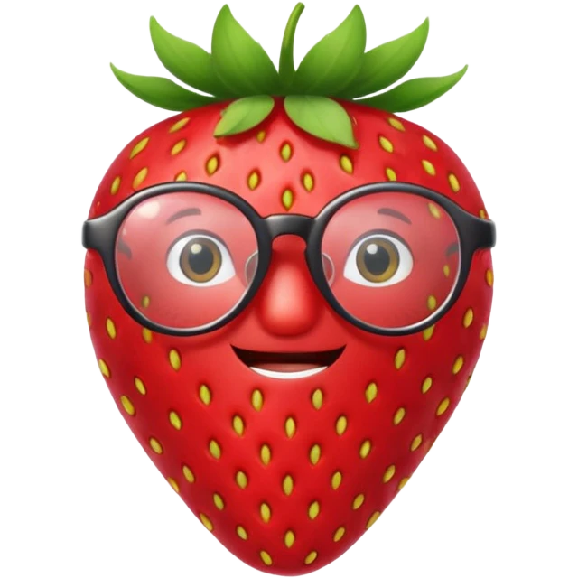 strawberry with glasses emoji