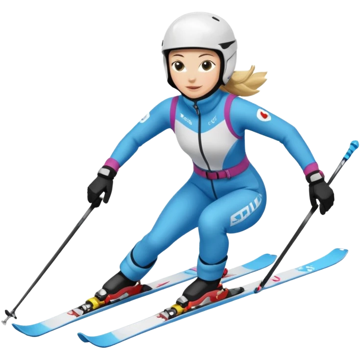 Female Alpine skiing emoji