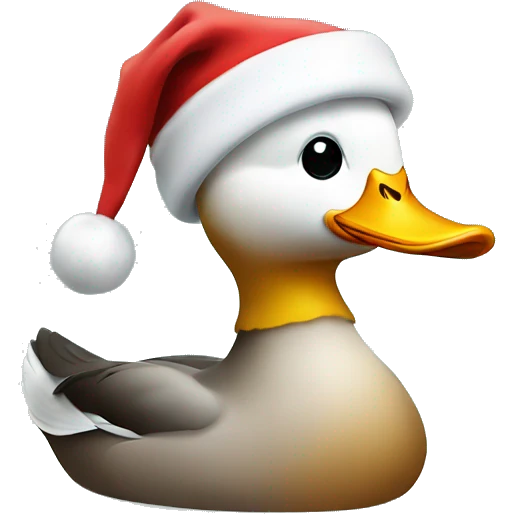 Duck with Santa hat emoji