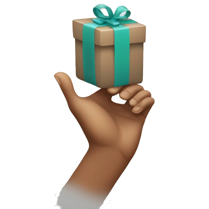 Gift in hand emoji