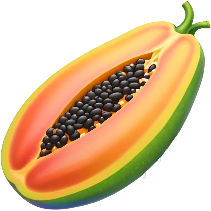 Wet rainbow dripping papaya emoji