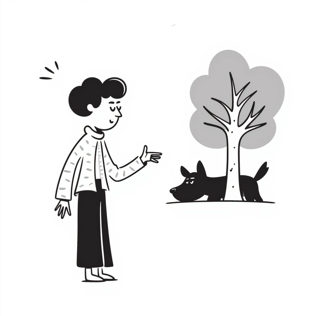 Woman looking for a dog emoji