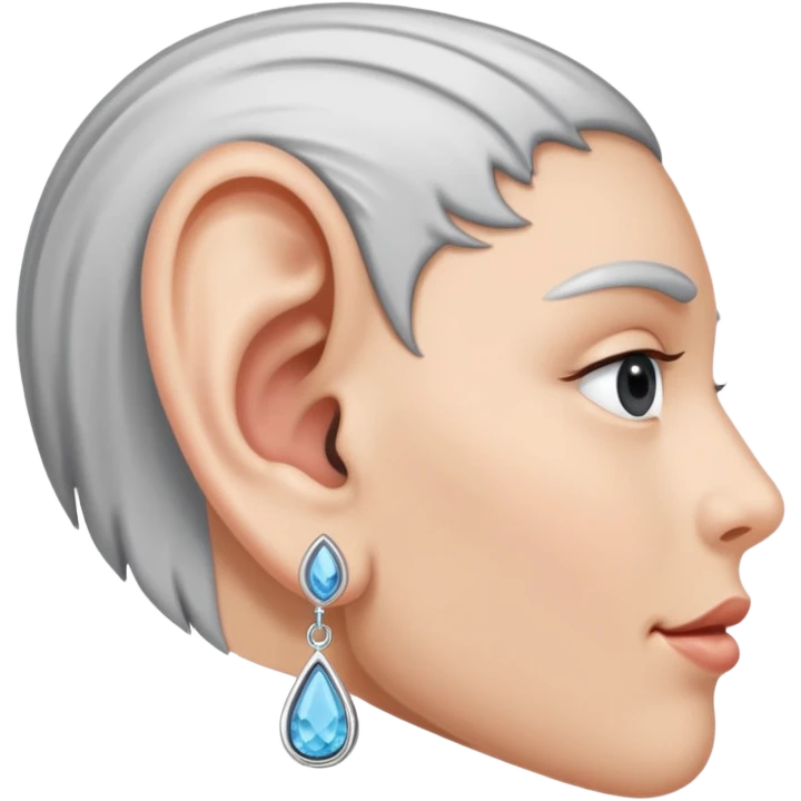 Ear with an earring. emoji