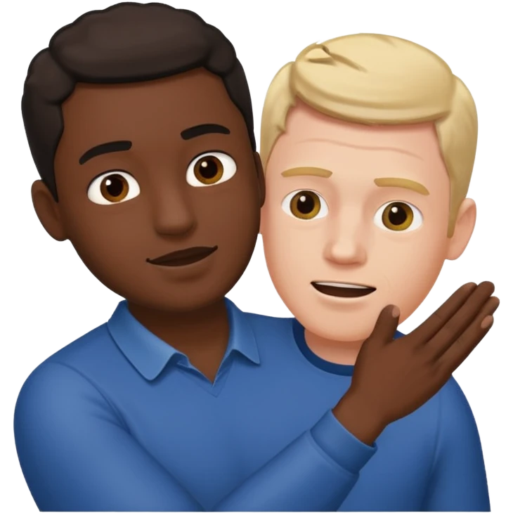 A white man slapping a black man emoji