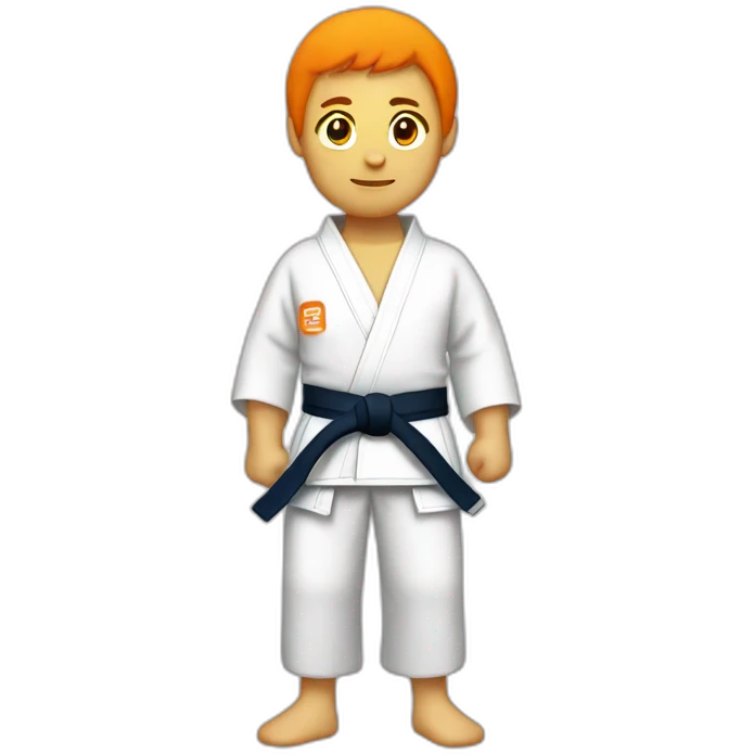 a judoka with an orange belt emoji
