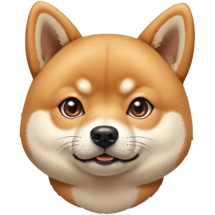 cute Shiba Inu dog confused with a playful, side-eye expression and a tilted head. The dog has light brown fur, big round eyes, and a soft smirk emoji