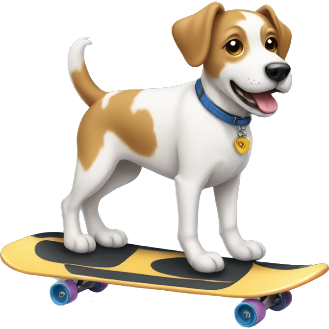 Dog skating boarding emoji