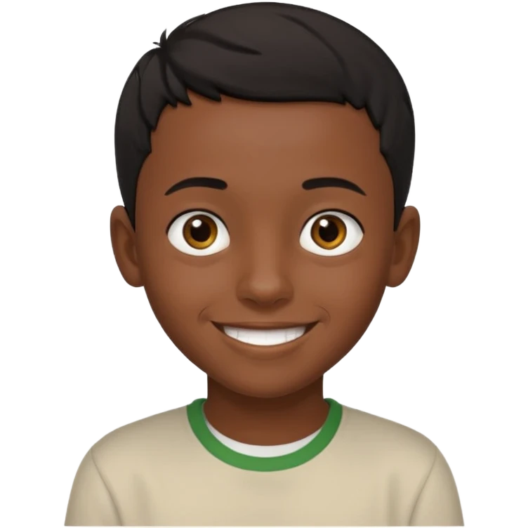 Ethiopian young boy, smiling, short hair emoji