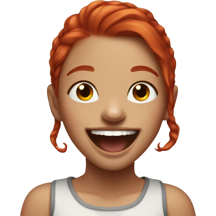 girl with red hair and septum piercing laughing  emoji