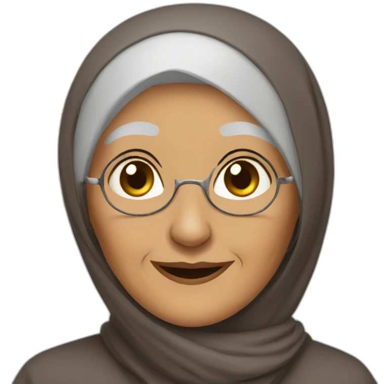 very old woman hijab emoji