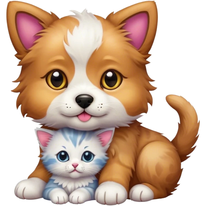 Puppy and kitten mix emoji