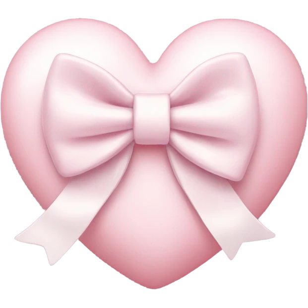 Pastel pink heart with white bow emoji