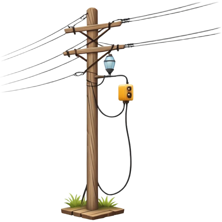 Electric pole with wires  emoji