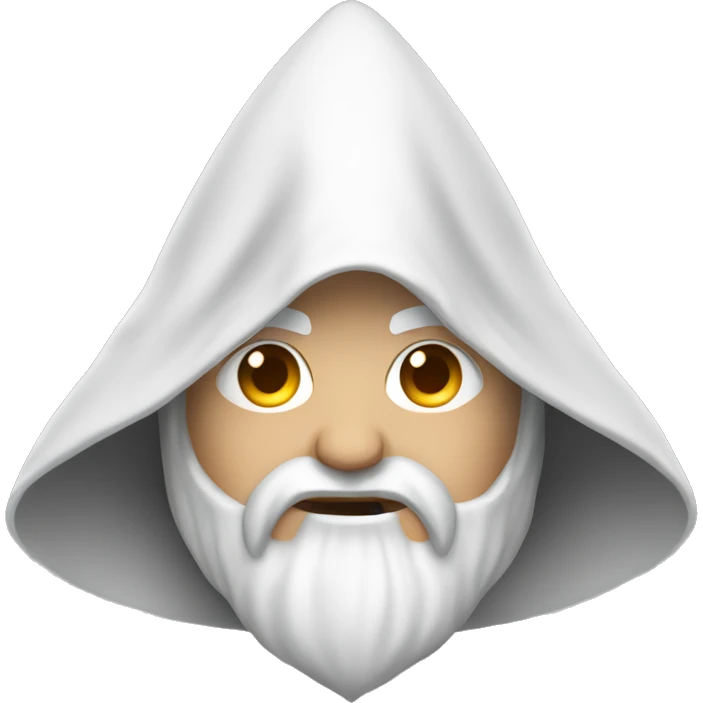 White wizard in pointed hood, cover face emoji