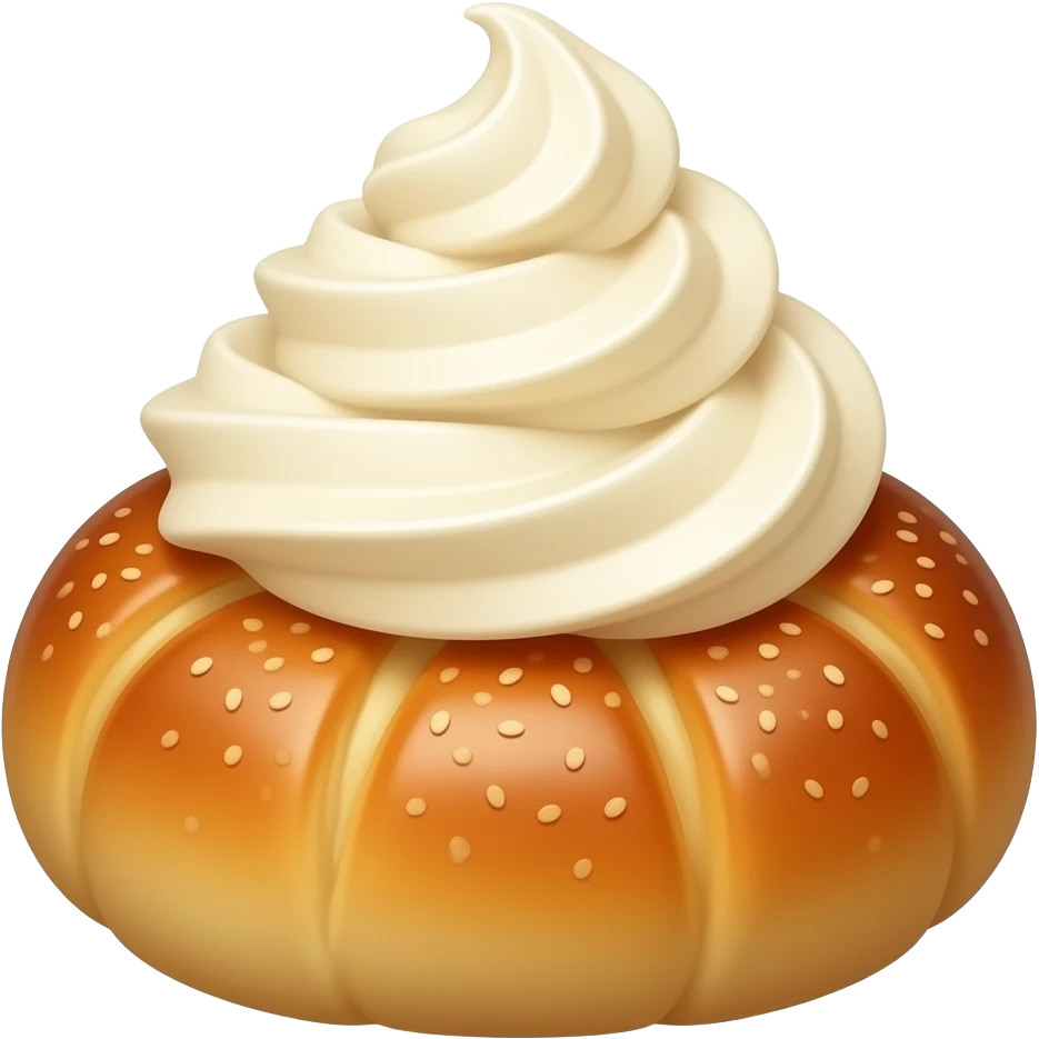 create emoji of bougatsa with cream emoji