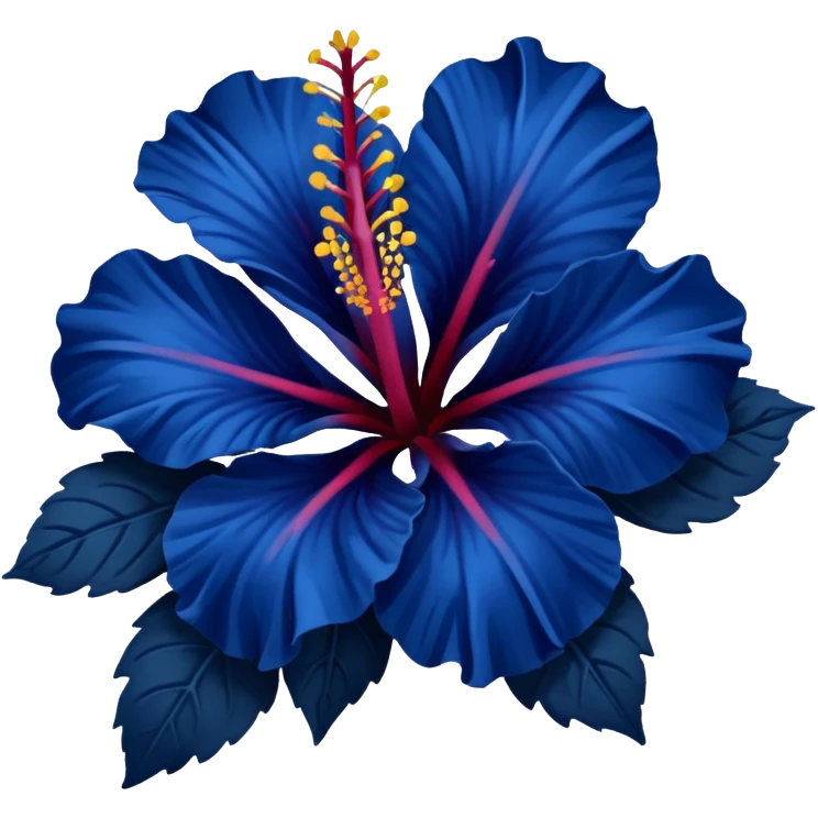 very Dark blue flower hibiscus only colour blue no pink or yellow  emoji