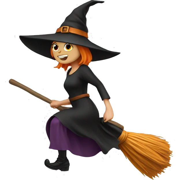 witch on broom emoji