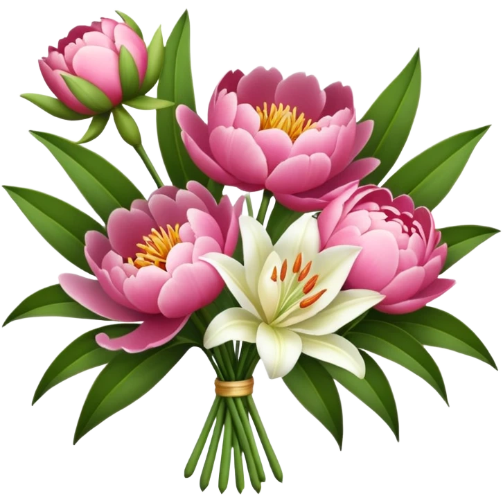 Peony and lily bouquet  emoji