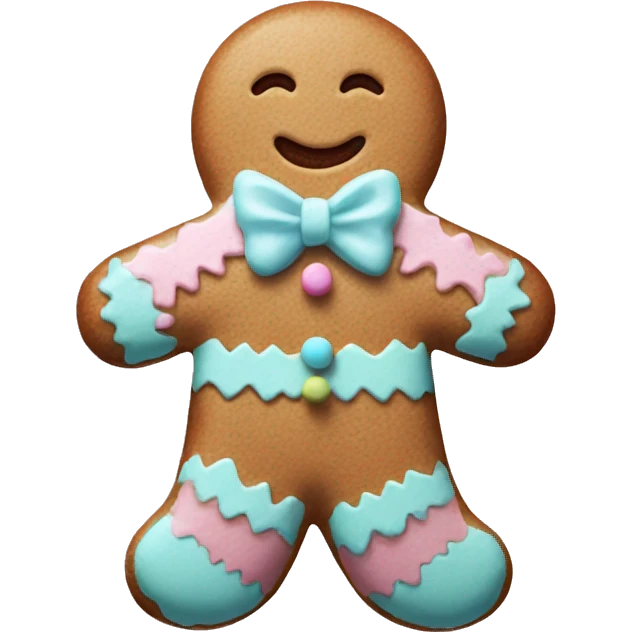 Pastel gingerbread man emoji