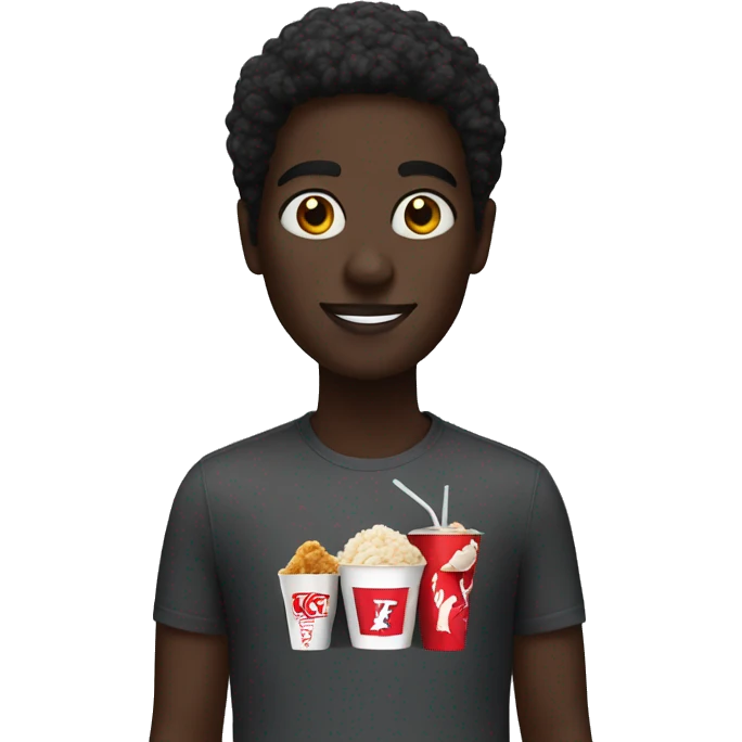 darkskinned person with kfc emoji