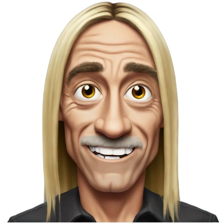 realistic iggy pop smiling emoji