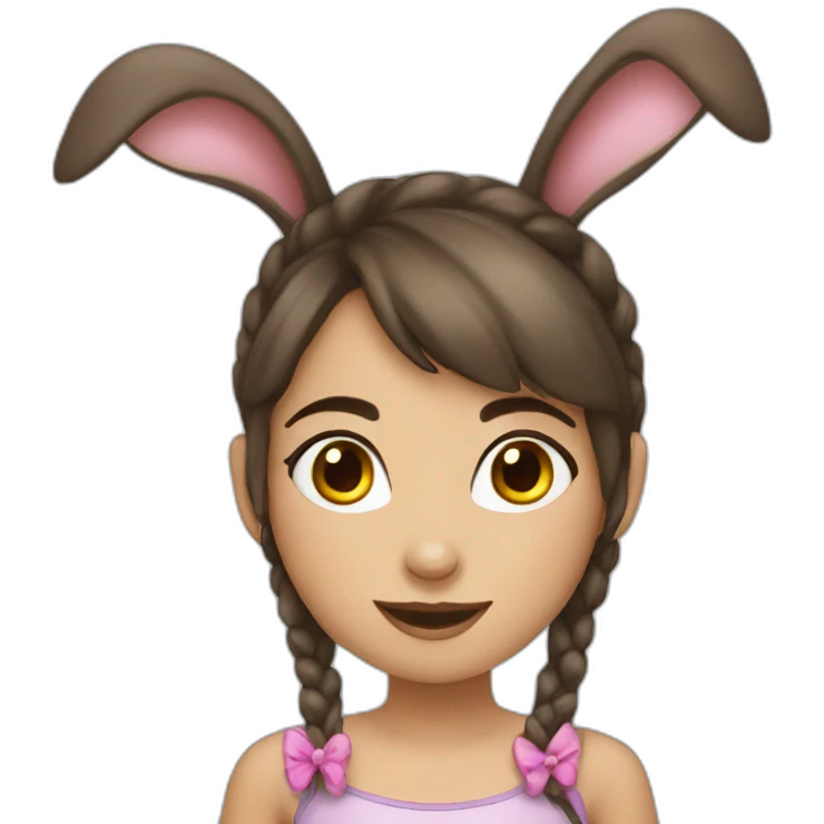 Bunny girl brunette emoji