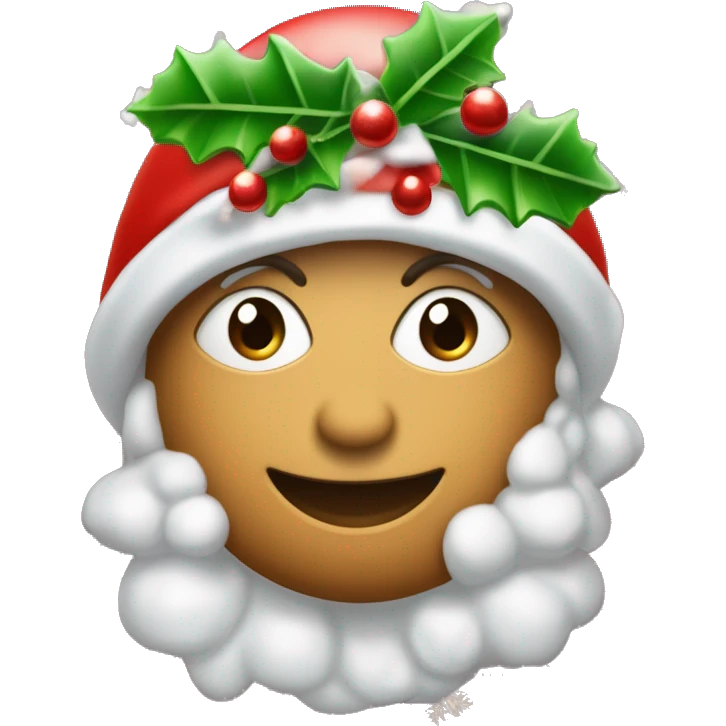 Rosane Tannenbaum mit weihnachtskugeln und Schnee  emoji