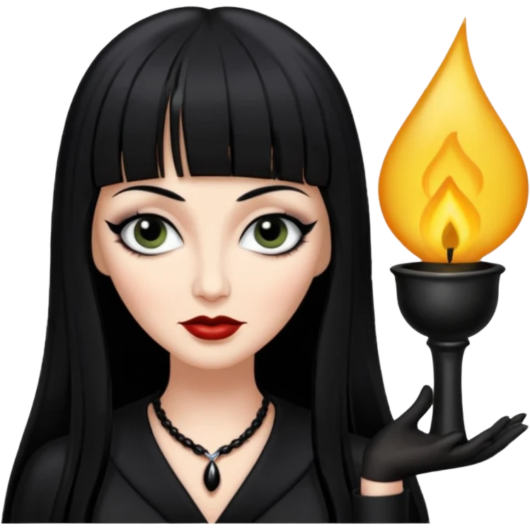 morticia addams com franja emoji